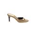 Gucci Heels: Slip-on Stilleto Boho Chic Gold Shoes - Women's Size 9 1/2 - Open Toe