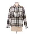 MELLODAY Jacket: Below Hip Gray Plaid Jackets & Outerwear - Women's Size Medium