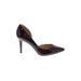 Jessica Simpson Heels: D'Orsay Stilleto Cocktail Party Burgundy Print Shoes - Women's Size 9 - Pointed Toe