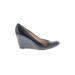 Via Spiga Wedges: Black Solid Shoes - Women's Size 7 1/2 - Round Toe