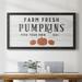 The Holiday Aisle® Farm Fresh Pumpkins Premium Framed Canvas- Ready To Hang Canvas, Solid Wood in Black/Orange | 29 H x 53 W x 1 D in | Wayfair