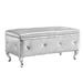 House of Hampton® Helari Faux Leather Flip Top Storage Bench Faux Leather/Upholstered/Leather in Gray | 17.5 H x 18 W x 38 D in | Wayfair