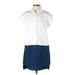 Madewell Casual Dress - Shirtdress Collared Short sleeves: White Color Block Dresses - Women's Size X-Small