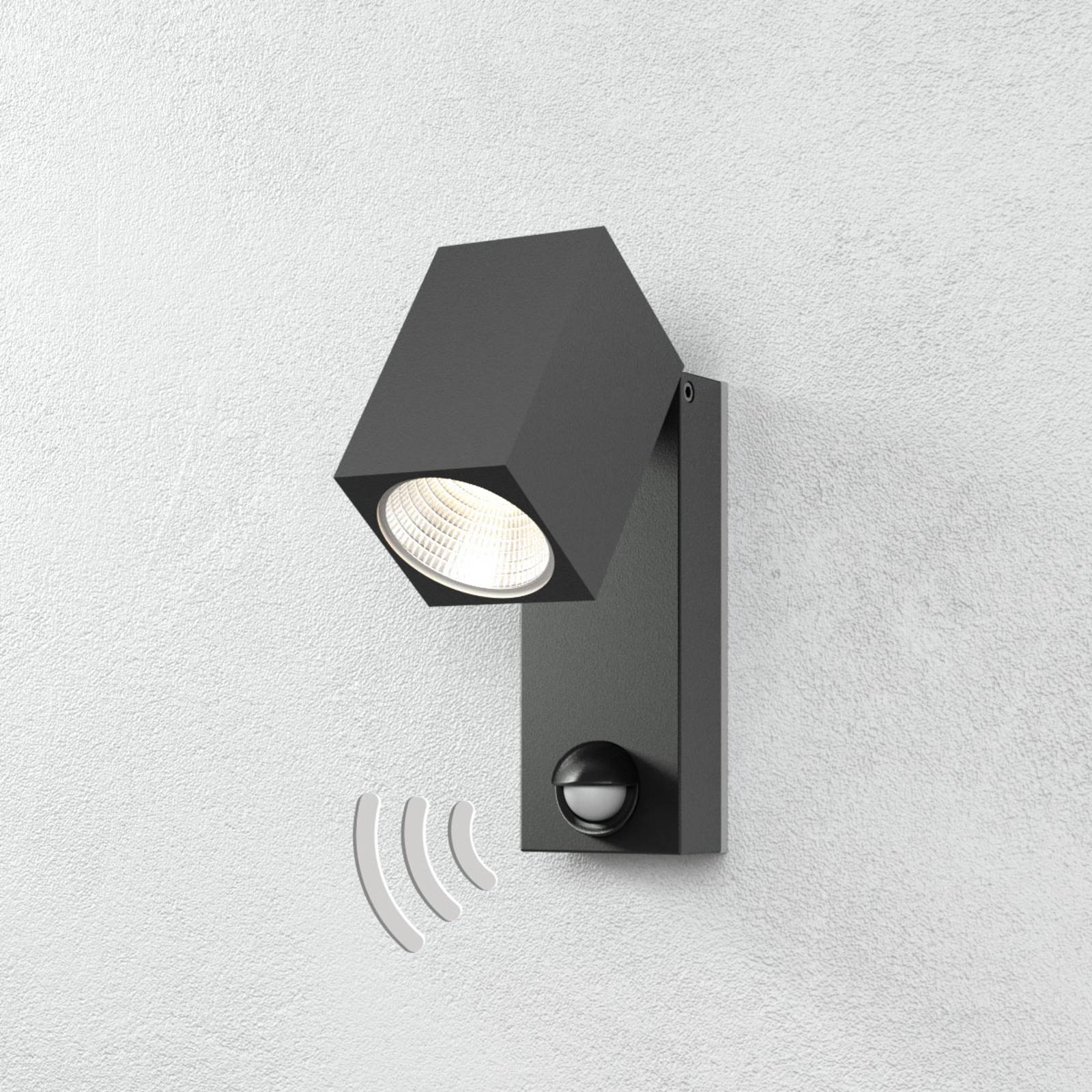 ACB ILUMINACIÓN Aussenwandleuchte mit Bewegungsmelder Cala, schwarz, Metall, Modern