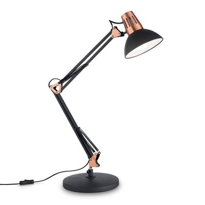 Ideallux Tischleuchte Wally mit Gelenkarm, schwarz / kupfer Image