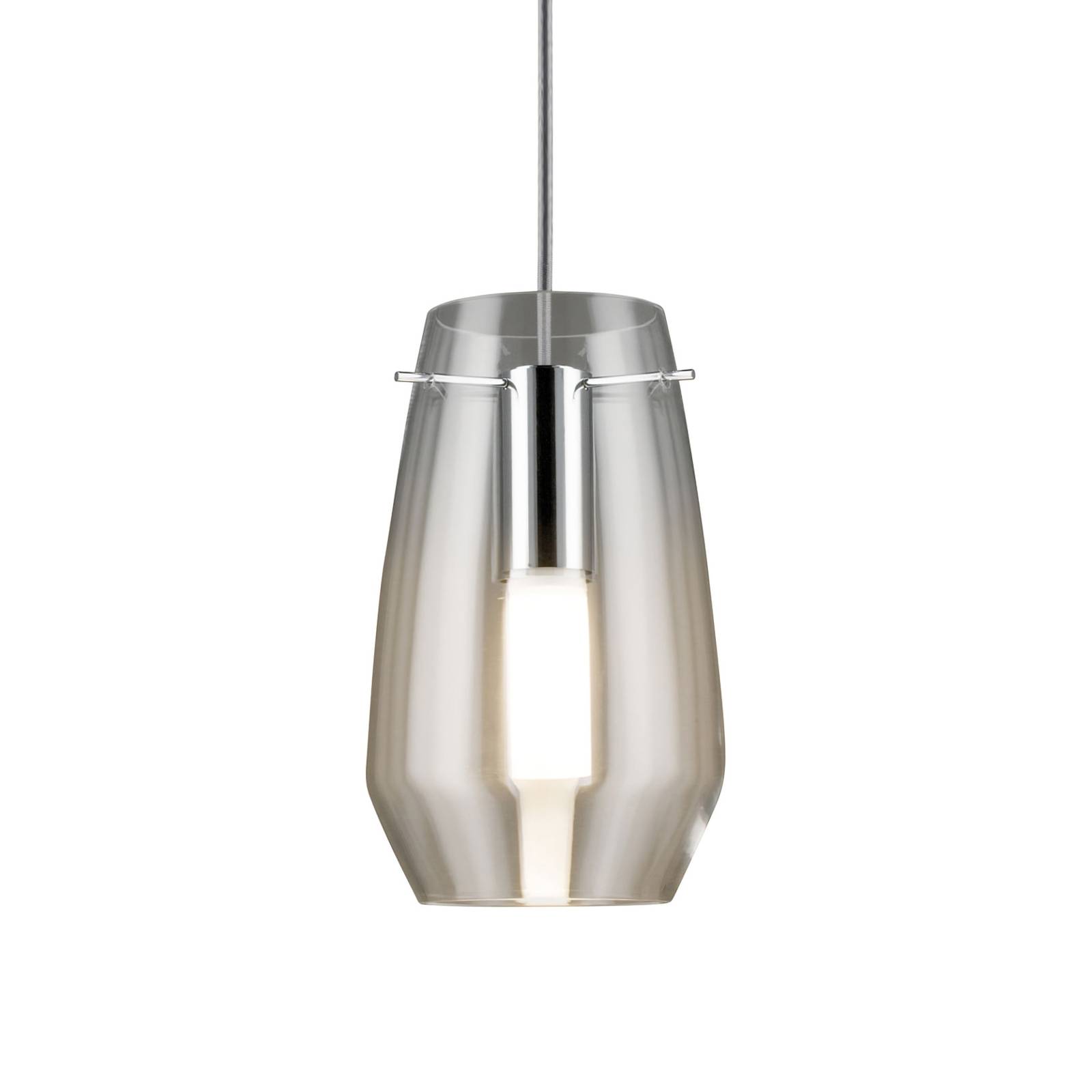 Paulmann Lampenschirm Vento, klar, Ø 17 cm, Glas Vento, klar / transparent, für Wohn- / Esszimmer, Glas, Modern