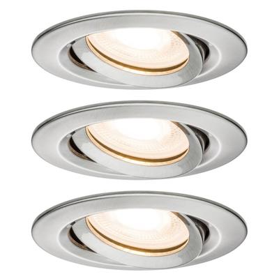 Paulmann Nova LED-Einbauspot, dimmbar, IP65, Eisen Nova, dimmbar, alu / grau / zink, für Wohn- / Esszimmer, Aluminium, Modern Image