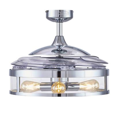 Beacon Lighting Deckenventilator Licht Fanaway Classic chrom leise, klar / transparent, Kunststoff Image