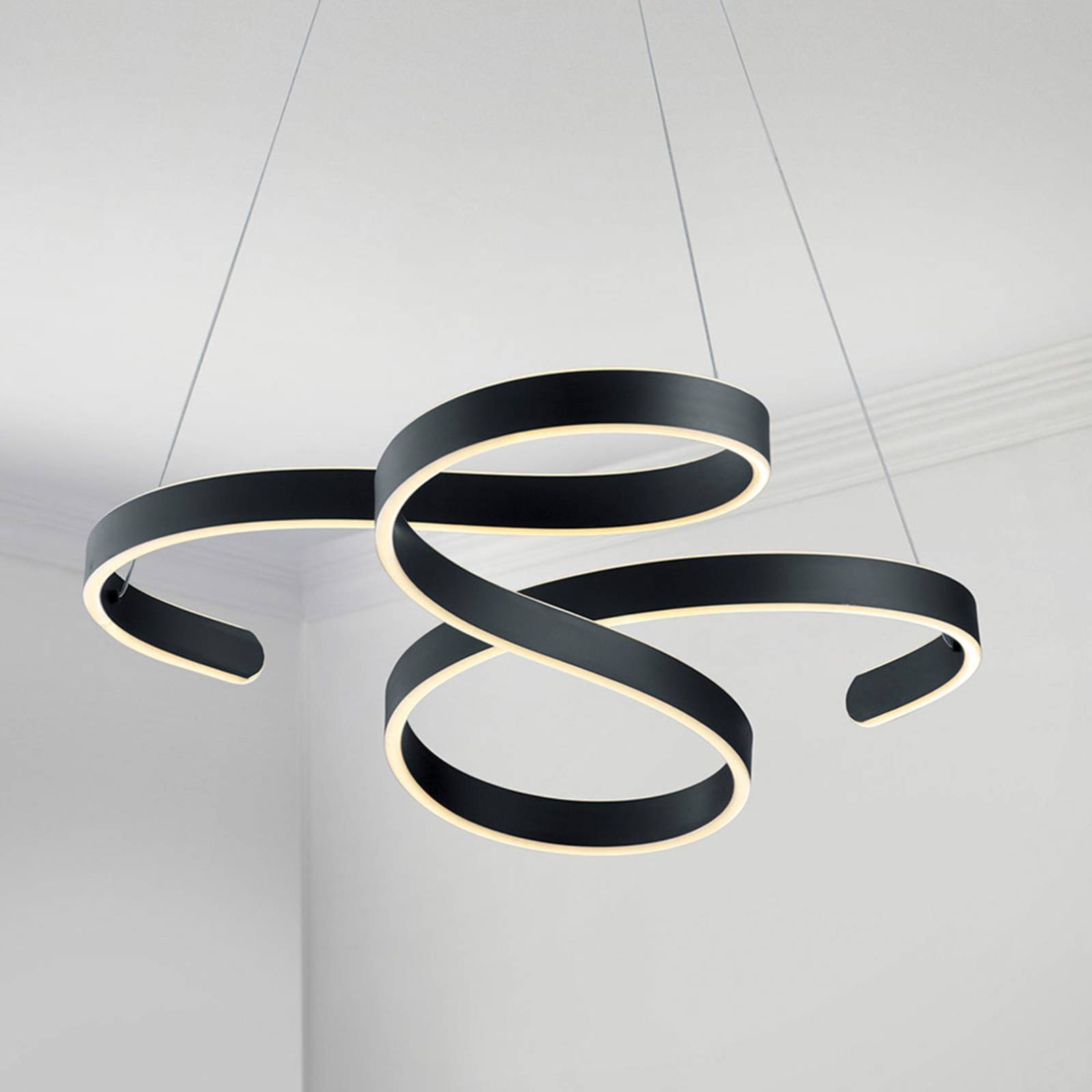 Trio Lighting Hängelampe Francis, dimmbar, schwarz, für Wohn- / Esszimmer, Metall, Modern