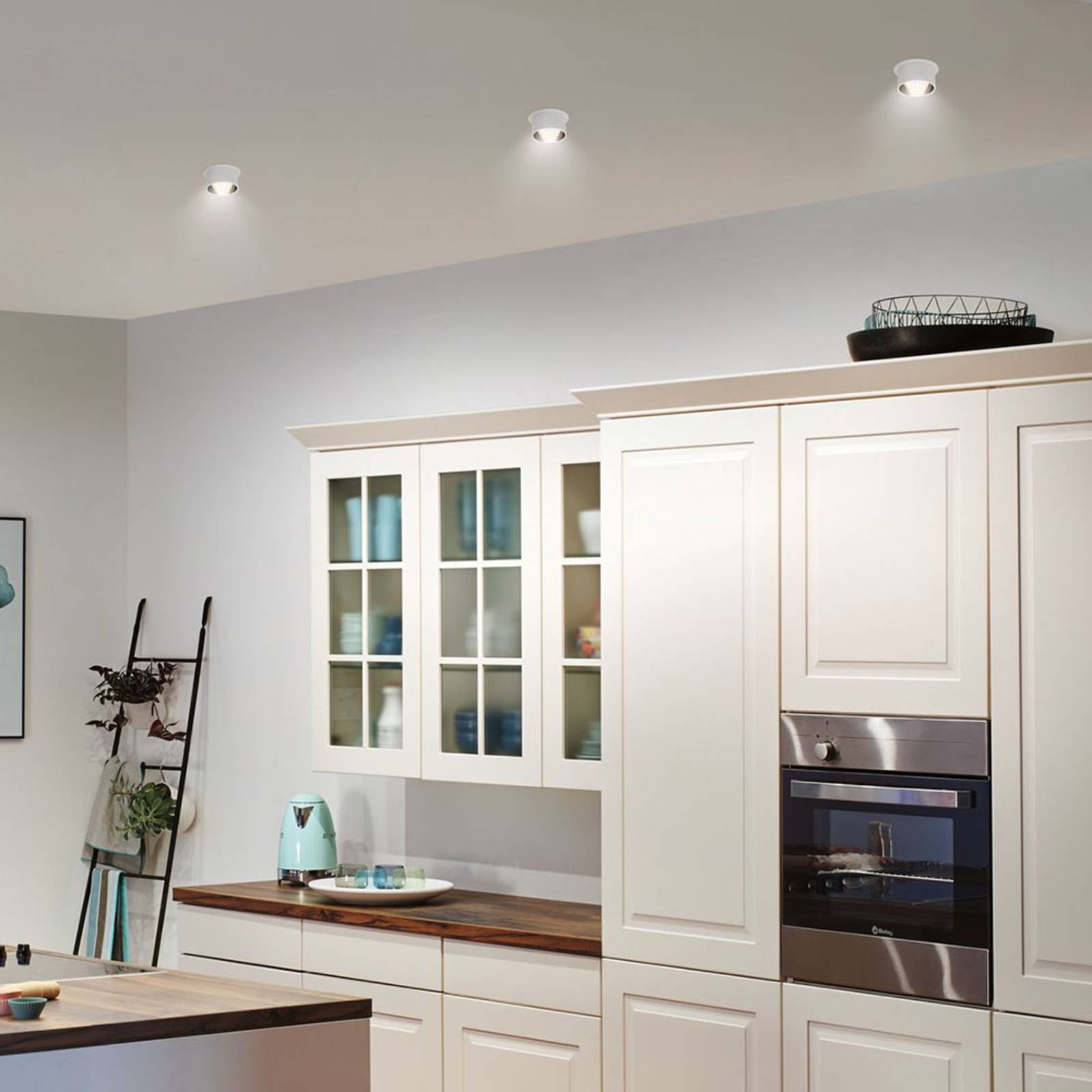 Paulmann Gil LED-Einbau weiß/schwarz matt 3er-Set Gil, dimmbar, weiß / opal, für Badezimmer, Aluminium, Modern