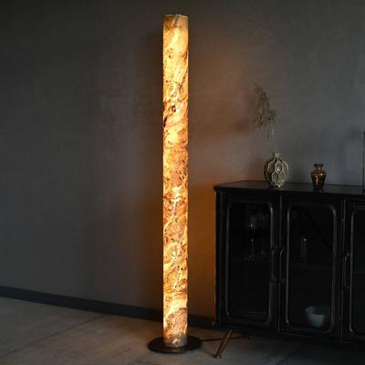 LeuchtNatur LED Stehlampe Columna, braun / rost, für Wohn- / Esszimmer, Stein, LED Stehlampe Image