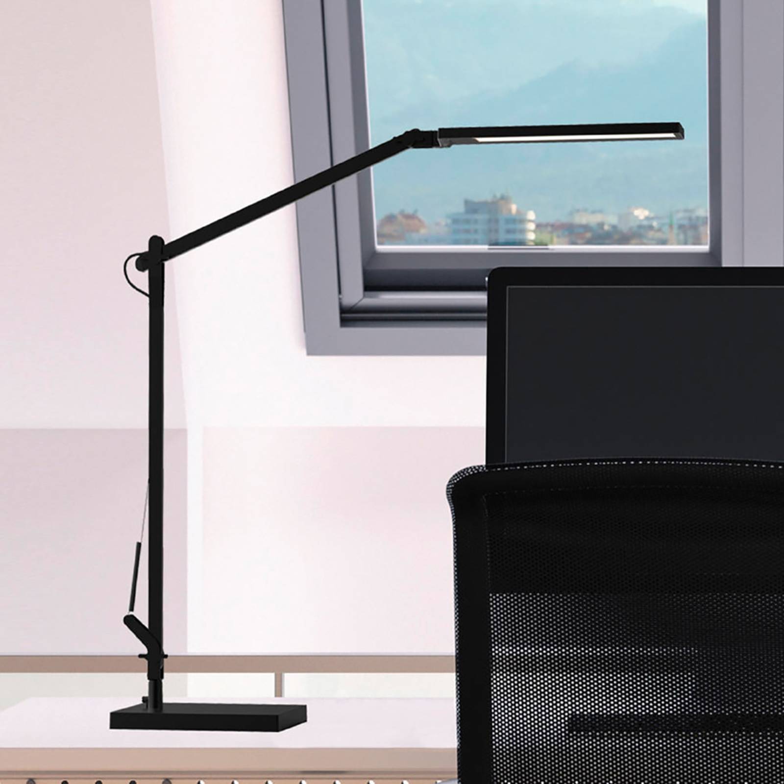 Müller-Licht Schreibtischlampe Cala, dimmbar, schwarz, für Arbeitszimmer / Büro, Metall, Tischlampe