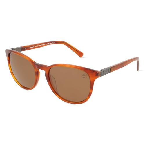 Timberland TB9319 Herren-Sonnenbrille Vollrand Rund Acetat-Gestell, braun