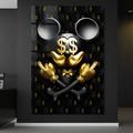 Wandbild Modern ,MICKEY MOUSE DOLLAR Goldene Luxus Marke Louis Art ,Leinwand , Acrylglas , Poster , Wand Bild Home Dekoration Schwarz Gold