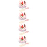 4 Sets Simulated Birthday Cake Toys Cake Cutting Playset Birthday Cake Cutting Toy