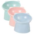 3 Pcs Puppy Cat Bowls Plastic Feeding Plate and Water Ceramic Raised Elevated Food Ceramics