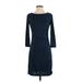 Ann Taylor LOFT Casual Dress - Sheath: Blue Solid Dresses - Women's Size X-Small