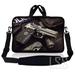 Laptop Skin Shop 10-11.6 inch Neoprene Laptop Sleeve Bag Carrying Case with Handle and Adjustable Shoulder Strap - Police Gun Weapons