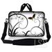 Laptop Skin Shop 12 - 13.3 inch Neoprene Laptop Sleeve Bag Carrying Case with Handle and Adjustable Shoulder Strap - White Butterfly Escape Floral