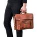 Leather messenger Laptop bag for men women Crossbody Shoulder Bag 18 inch