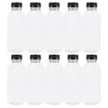 10PCS 400ml Transparent Empty Storage Containers Disposable PET Bottles with Lids for Beverage Drink Bottle Juice Bottle Jar (Black Caps)