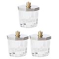 NUOLUX 3Pcs Crystal Glass Jar with Lid Nail Acrylic Liquid Powder Cup Bowl Container