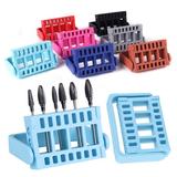 Nail Grinding Tool Box 16 Holes Nail Grinding Head Holder Insert Design Box Portable Manicure Tool Organizer Nail Art Case Dark Blue