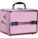 K-Cliffs Pink Krystal 4-Tier Expandable Trays Cosmetic Makeup Case Organizer Travel