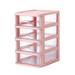 4 Layer Desktop Drawer Mini Plastic Containers Office Desktop Drawer Organizer Transparent Cosmetic Dresser Organizer for Makeup Bathroom Office Dorm Desk Countertop Pink