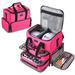 Nail Polish Organizer Holds 80 Bottles (15ml-0.5 fl.oz) Large Nail Polish Carrying Case with 2 Removable Pouches for Manicure Tools Accessories Nail Lamp Gift for Women-112