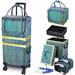 3 I1 Rollig Makeup Case Sequi Cosmetic Case Artist Travel Trai Case Lockable Rollig Leather Trolley With Removable Belt Ad Orgaizer Storage Had Bag Malachite Gree