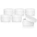 2 Oz White Low Profile PET Plastic Jar (BPA Free) With White Lid (6 Pack) Refillable Empty Storage Containers