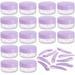 100 Pieces Cosmetic Samples Containers 10 Gram Plastic Jars with Lids Reusable and 10 Pcs Small Spatulas for Cosmetics - Purple