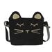 YUHAOTIN Black Shoulder Bag for School Small Size Fashionable Funny Personality Rainbow Cute Embroidered Cat Messenger Bag Womens Shoulder Bags Leather Small Makeup Bag for Purse