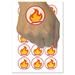 Flammable Fire Icon Water Resistant Temporary Tattoo Set Fake Body Art Collection - 15 2 Tattoos (1 Sheet)