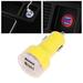 Car charger 2.1A USB Universal Car Charger Mini Bullet LED Double USB 2-Port Car Charger Adaptor for Mobile Phone (Yellow)