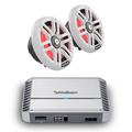 Rockford Fosgate - M2-65 6.5 White Marine Color Optix Coaxial with Punch Marine Series PM500X2 Amplifier