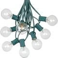 100 Foot G40 Outdoor Patio String Lights With 125 Clear Globe Bulbs â€“ Indoor Outdoor String Lights â€“ Market Bistro CafÃ© Hanging String Lights â€“ C7/E12 Base - Green Wire