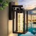 VIANIS Outdoor Wall Light - Crystal Bubble Glass Porch Lighting with Dusk to Dawn Sensor 10W LED Modern Exterior Sconces for House Patio Garage. Weatherproof Design