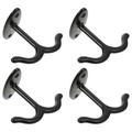 Double Hook 4 Pcs Hats Hanging Prong Ceiling Storage Cabinet Coat Hangers Locker Zinc Alloy