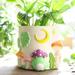 GUGUGO Colorful Frog Garden Plant Pots Cute Unique Succulent Planters with Drainage Rainbow Small Mushrooms Flower Planters Pots for Indoor Plants Funny Eclectic Home DÃ©cor (A 5Inch)