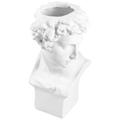 Planter Pot Resin Planter Greek David Flower Pot Greek Statue Vase Human Sculpture Planter Plants Container Bonsai Holder Pen Makeup Brush Holder 17cm