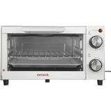 750W Toaster Oven 4 Slice With Baking Tray Bake Toast Cook And Broil Temperature Control 60 Minute Timer Knob Automatic Shutoff Baking Tray And Crumb Tray Included