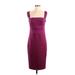 Robert Rodriguez Cocktail Dress - Sheath Square Sleeveless: Burgundy Print Dresses - Women's Size 6