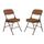 NPS 3200 Series Premium 2&quot; Fabric Padded Folding Chairs, Antique Gold/Brown, 2 Pack (3219/2)