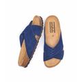 Blue Crossover Cork Footbed Sandals Women's | Size 3 | Minnis Moshulu