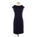 Just... Taylor Casual Dress - Sheath Crew Neck Short sleeves: Purple Print Dresses - Women's Size 4