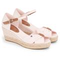 Keilsandalette TOMMY HILFIGER "BASIC OPEN TOE MID WEDGE" Gr. 42, rosa (rose) Damen Schuhe Sandaletten