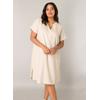 Tunikakleid BASE LEVEL CURVY "Yacinthe", Damen, Gr. 48, N-Gr, beige, Web, Obermaterial: 55% Leinen, 45% Viskose, unifarben, casual, gerade knielang, Serafino, Kurzarm, Kleider, Sommerkleid mit Leinen