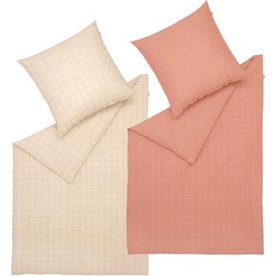Bettwäsche MUSTERRING "Grid", beige (natur), B/L: 135cm x 200cm, , Renforcé, B/L: 80cm x 80cm, Renforcu00e9, Obermaterial: 100% Baumwolle, Bettwäsche, Renforcé Qualität, JustB Musterring Image